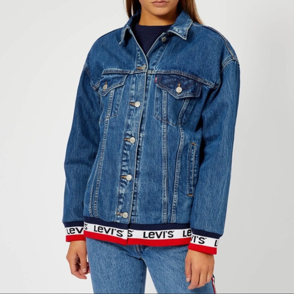 Levi’s Oversized Logo Baggy Sport Denim Jacket XS